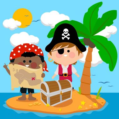 Korsanlar treasure Island üzerinde