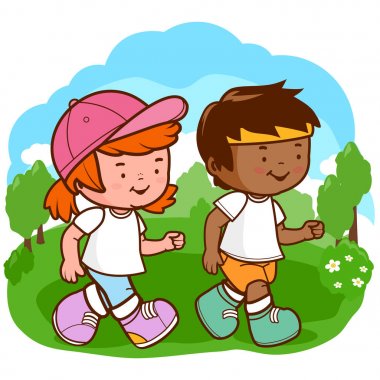 çocuklar parkta çalışan