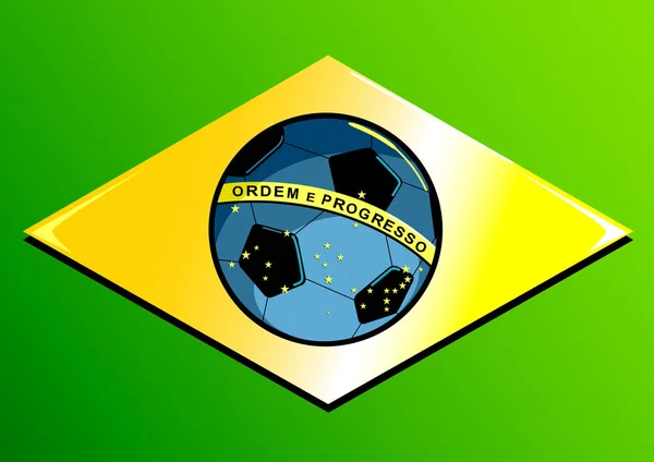 Bandera de fútbol Brasil — Vector de stock