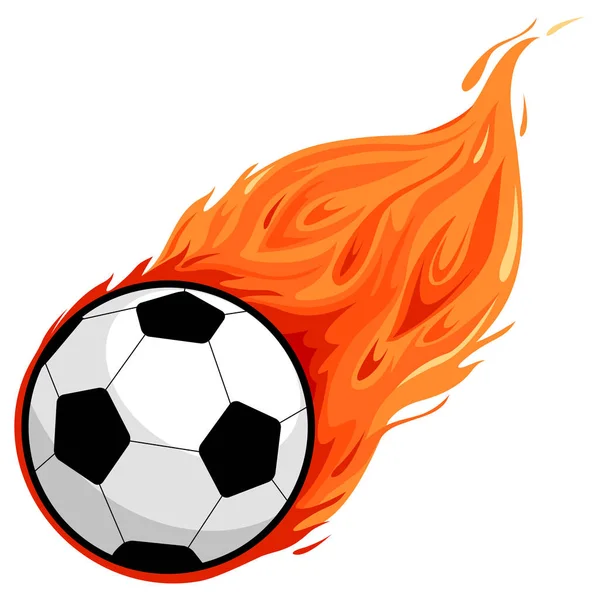 Soccer ball on fire — Stock Vector