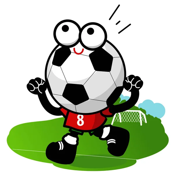 Animando personaje de pelota de fútbol — Vector de stock