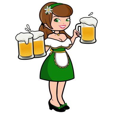 Oktoberfest kadın hizmet bira