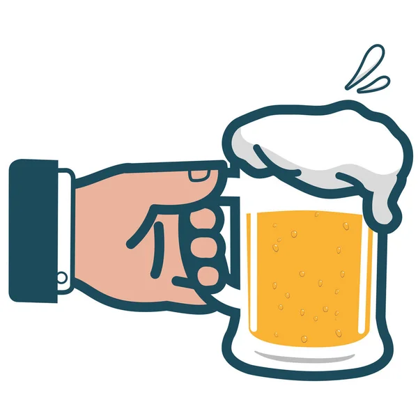 Empresario sosteniendo cerveza fría — Vector de stock