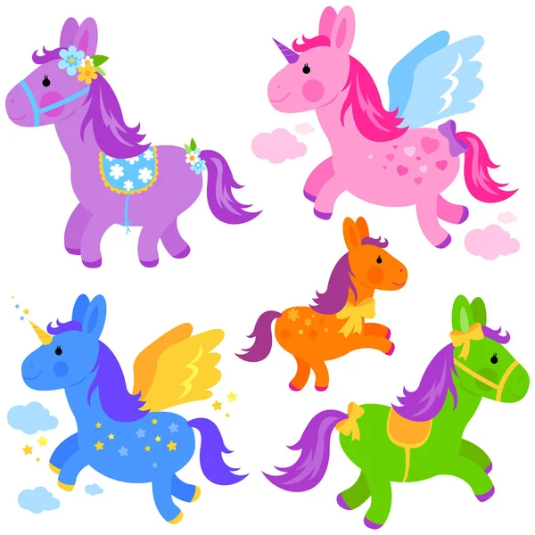 Cute pony collection — Stock Vector
