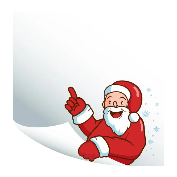 Christmas Santa Claus håller en tom sida av papper. — Stock vektor