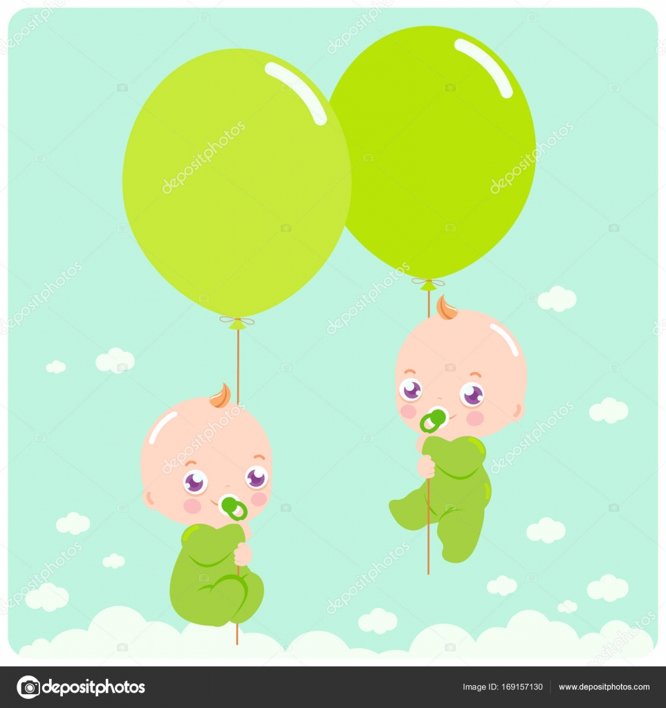 Bebê Recém-nascido Bonito Com Ilustração De Desenho Animado Balão