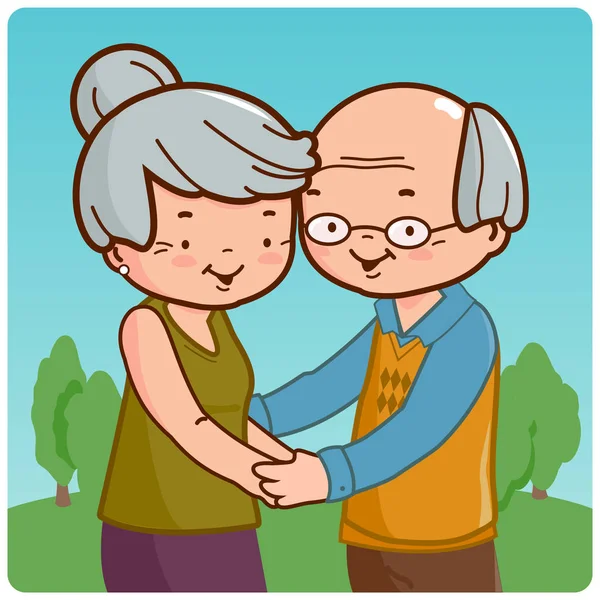 Ηλικιωμένο ζευγάρι — Διανυσματικό Αρχείο