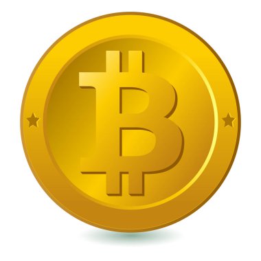 Beyaz arka planda Bitcoin
