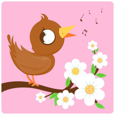 Şu yeni gelişen bir şube şarkı üzerinde şirin kuş