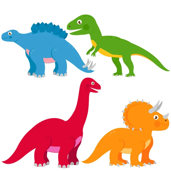 Colección vectorial dinosaurios — Vector de stock