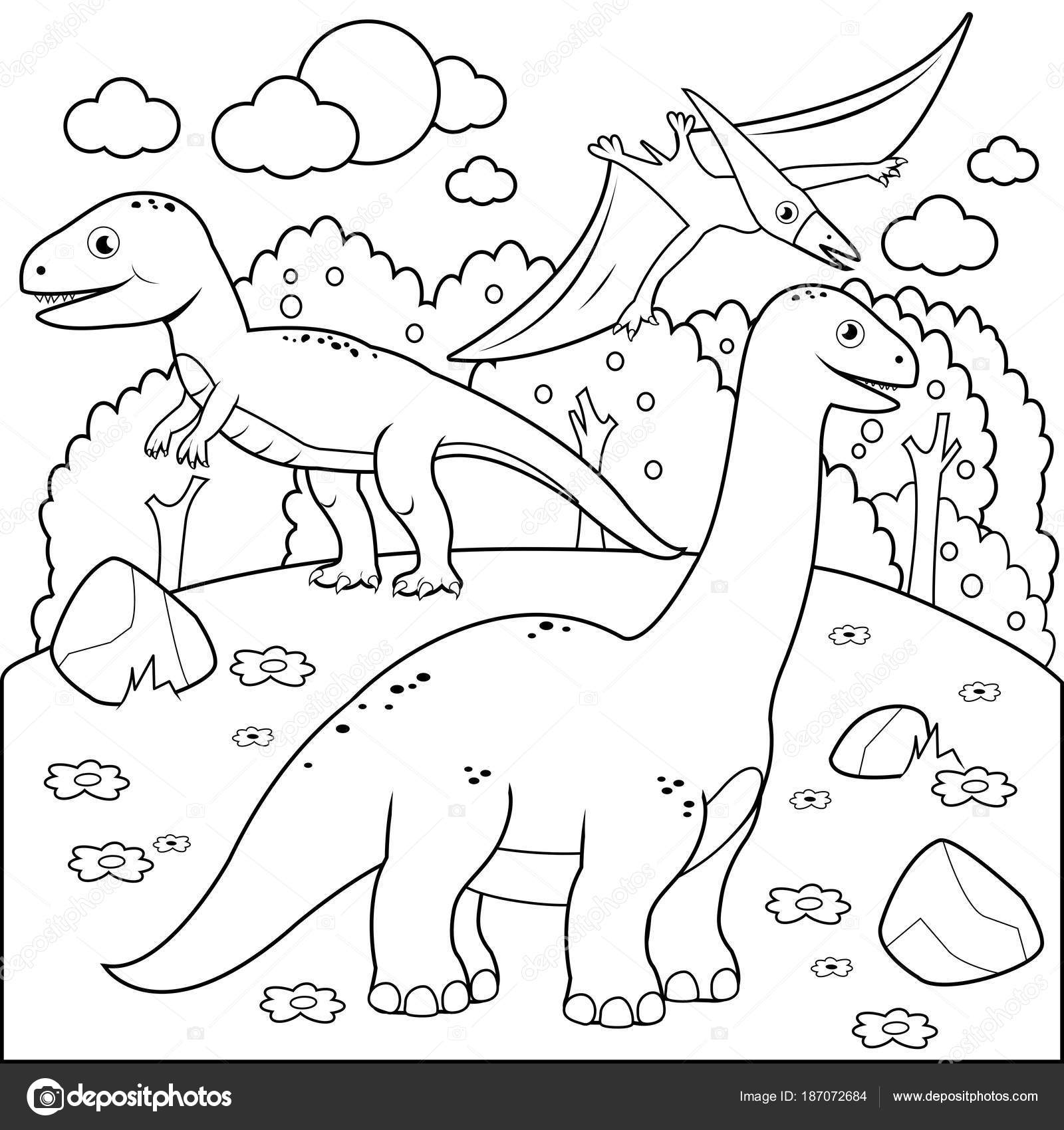 Desenho de Dinossauro Plateossauro para colorir