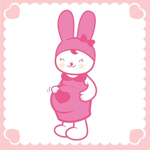 Schattig zwangere bunny — Stockvector