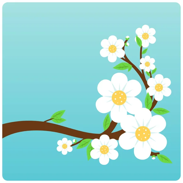 Branche d'arbre en fleurs — Image vectorielle