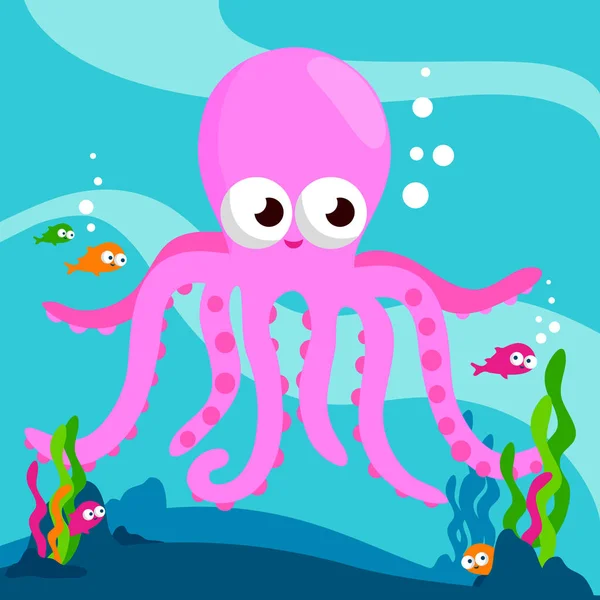 Pulpo submarino — Vector de stock