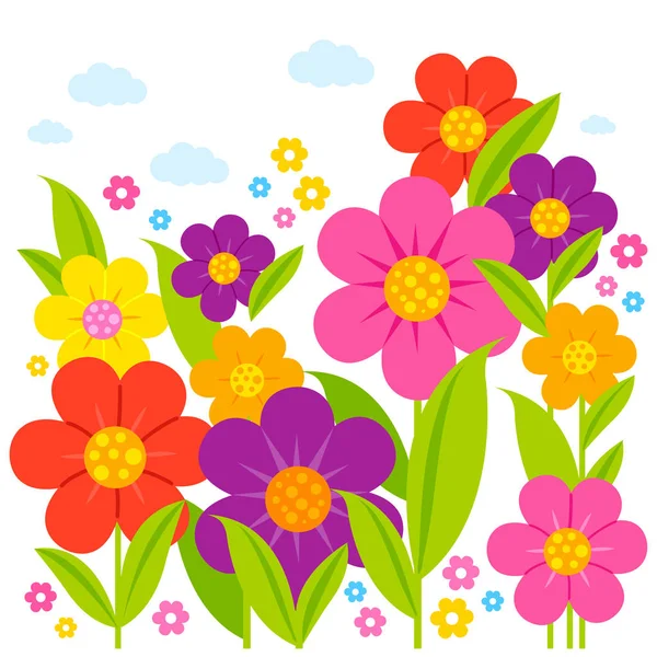 Fondo de flores coloridas — Vector de stock