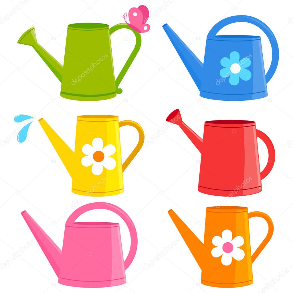 Watering cans illustration collection.