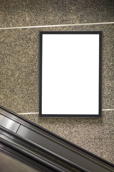 Blank light box for advertiment in a subway — Stock Photo, Image