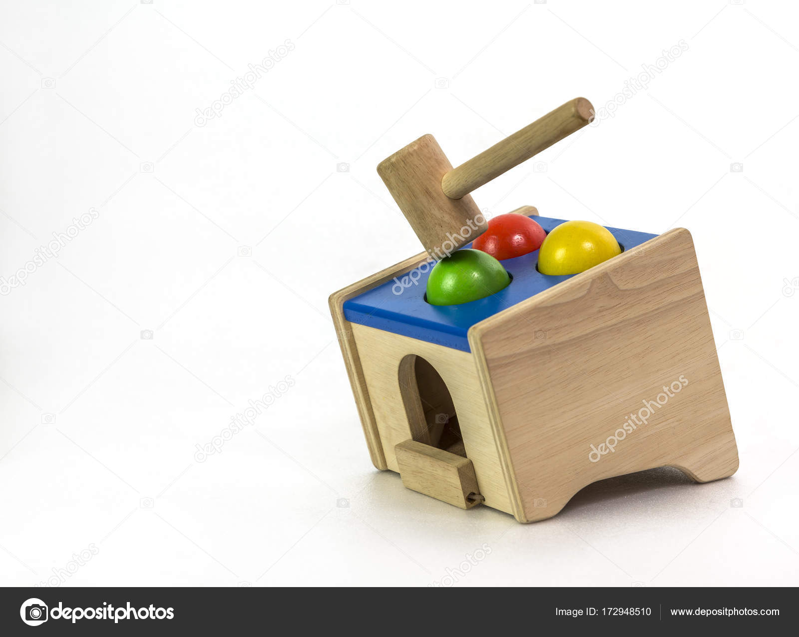 wooden hammer and ball toy