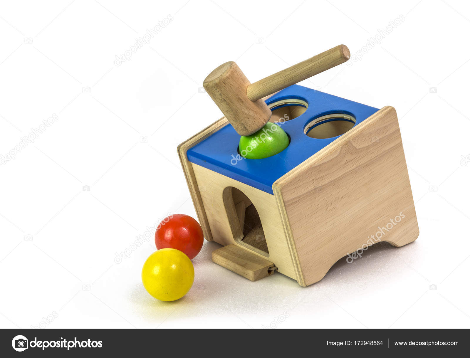 wooden hammer and ball toy