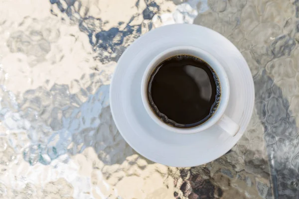 Πάνω όψη ενός φλιτζανιού καφέ — Φωτογραφία Αρχείου