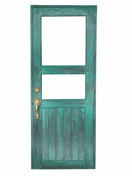 Porte Isolée Bois Sur Fond Blanc Ancienne Porte Bois Couleur — Photo