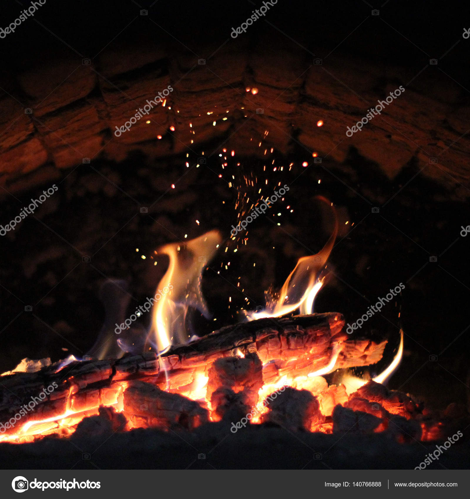 Magic Fire In A Fireplace Stock Photo Baza178 140766888 Magic Fire In A Fireplace Stock Photo