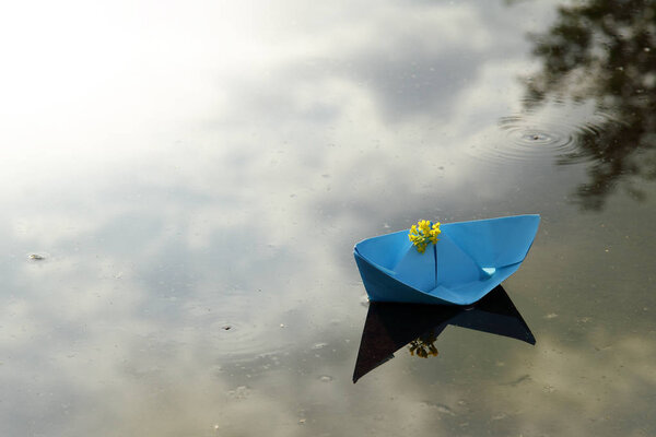 journey on a ship under the flag of a flower