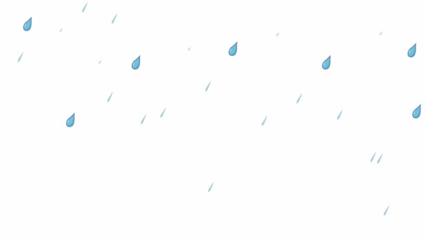 Videofilmer Med Grafisk Animation Många Fallande Vattendroppar Lite Höstregn — Stockvideo