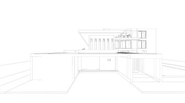 3d ev işleme bakış soyut tel kafes.