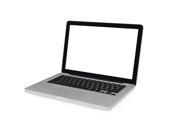 Ноутбук з порожнім екраном ізольовано на білому . — стокове фото