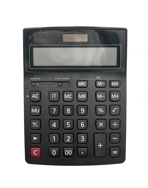 Calculadora isolada no fundo branco com caminho de recorte . — Fotografia de Stock