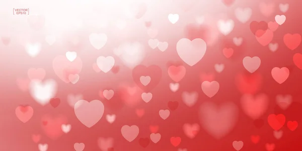 Astratto cuore rosso per San Valentino sfondo. Illatio vettoriale — Vettoriale Stock