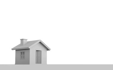 c beyaz zemin üzerine izole basit ev 3D render
