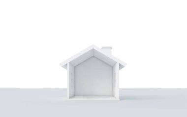 Basit ev beyaz zemin üzerine izole kesiti 