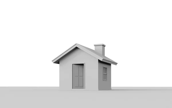 Render 3D dari rumah sederhana terisolasi di latar belakang putih dengan c — Stok Foto
