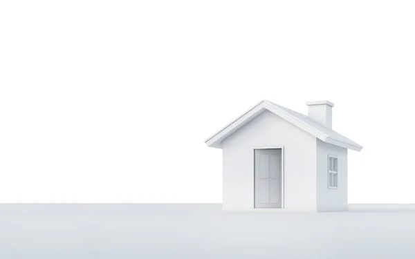 Render 3D dari rumah sederhana terisolasi di latar belakang putih dengan c — Stok Foto