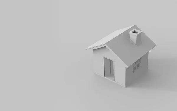 3D renderização de casa simples no fundo branco com clipping p — Fotografia de Stock