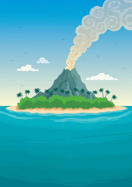 Paysage insulaire tropical — Image vectorielle