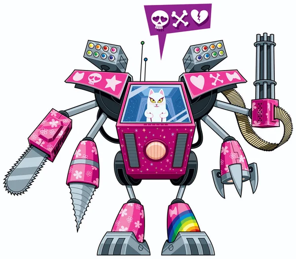 Robo-pussycat Ilustración — Vector de stock