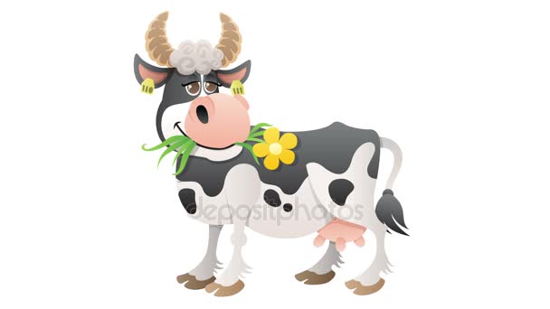 Desenhos animados Vaca Animação — Vídeo de Stock