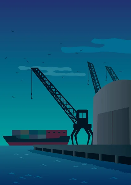 Illustrazione del fumetto del porto — Vettoriale Stock