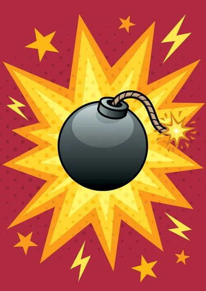 Ilustracja kreskówka bomba — Wektor stockowy