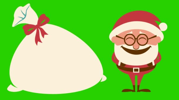 Santa lachen op groen — Stockvideo