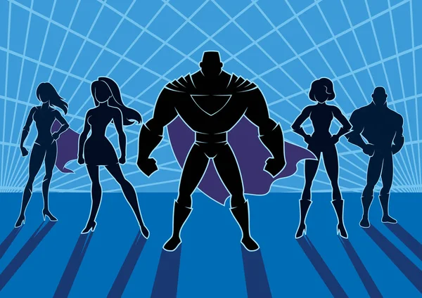 Superhero Team 2 — Stock Vector