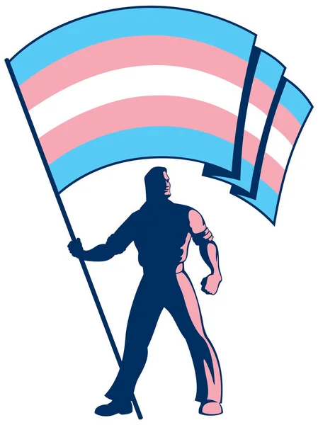 Transseksüel gurur bayrak taşıyıcı — Stok Vektör
