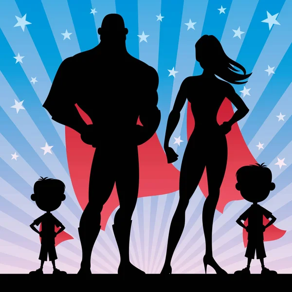 Superhero Family Boys — Stock Vector