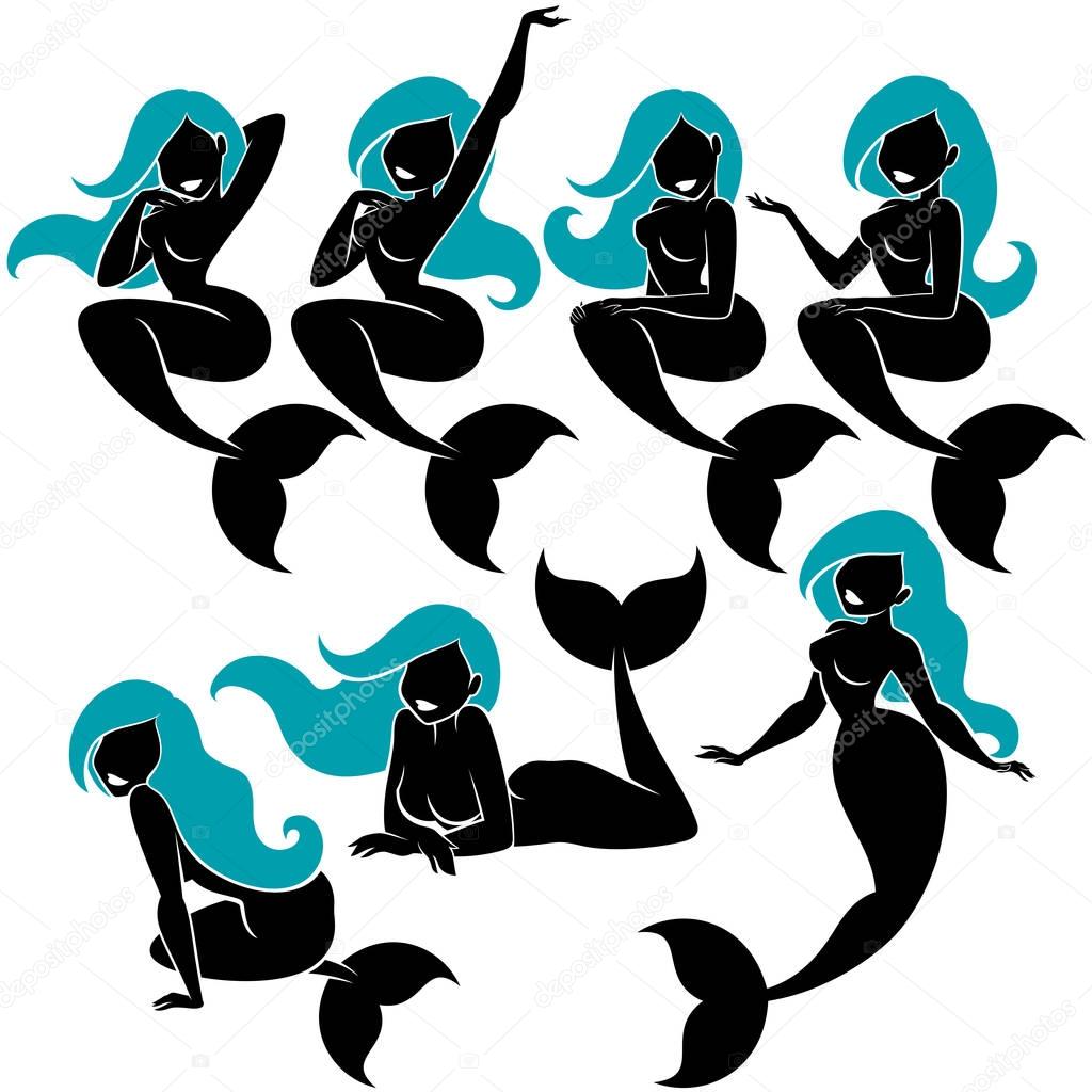 Mermaid Silhouette Set