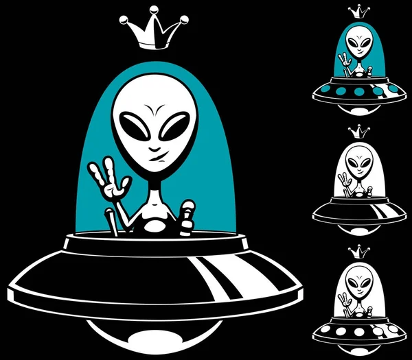 Alien King Illustration — Stock Vector