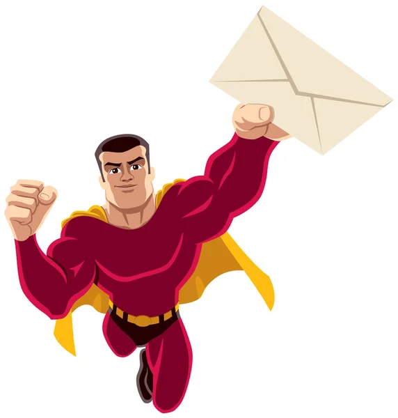 Superheld Flying envelop — Stockvector