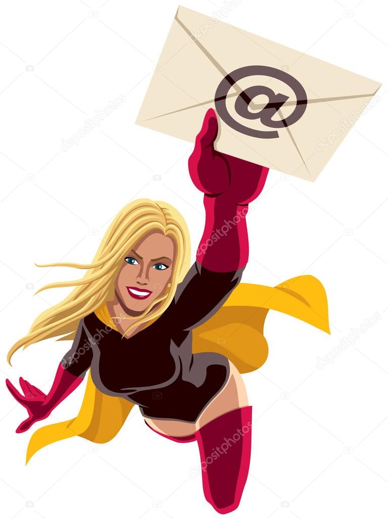 Superheroine Flying E-mail